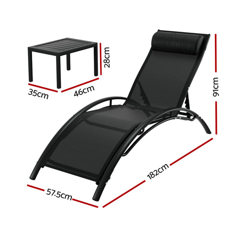Gardeon 3PC Steel Outdoor Lounge Set