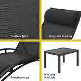 Gardeon 3PC Steel Outdoor Lounge Set