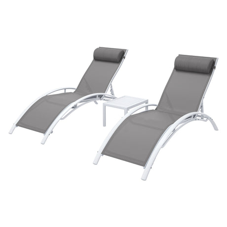 Keppel white steel sun lounge set in an outdoor setting