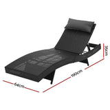 Yandanooka Sun Lounge, Black