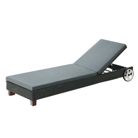 Gladstone Sun Lounge, Black Aluminium