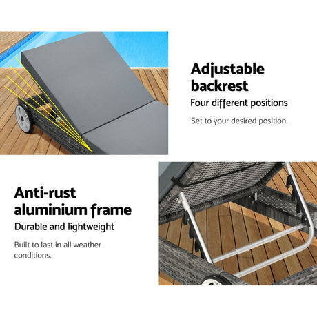 Gladstone Sun Lounge, Grey Aluminium