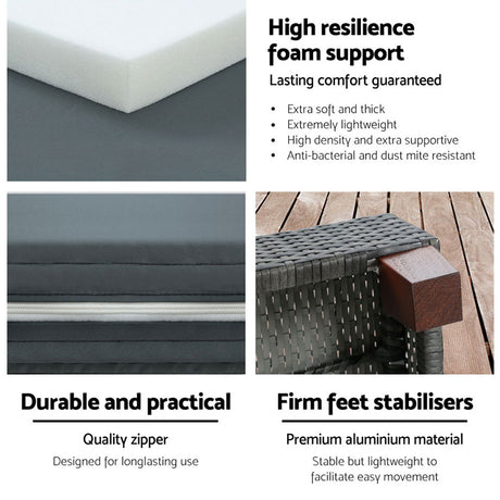 Gladstone Sun Lounge, Grey Aluminium