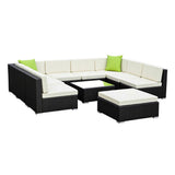 Gardeon 10 Piece Outdoor Wicker Sofa Set with Cover 9 Seater — Allure Home Collections