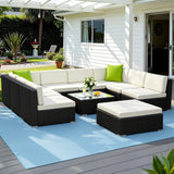 Gardeon 10 Piece Outdoor Wicker Sofa Set with Cover 9 Seater — Allure Home Collections