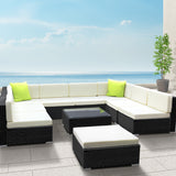 Gardeon 10 Piece Outdoor Wicker Sofa Set 9 Seater Lounge Setting — Allure Home Collections