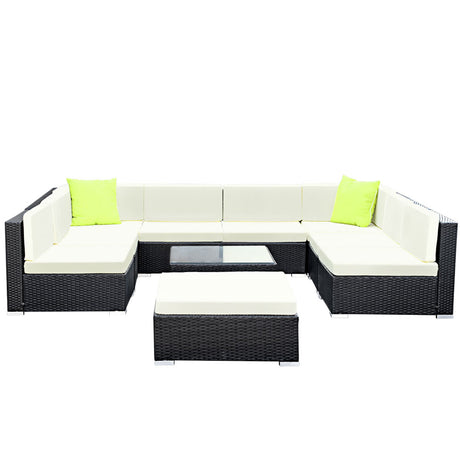 Gardeon 10 Piece Outdoor Wicker Sofa Set 9 Seater Lounge Setting — Allure Home Collections