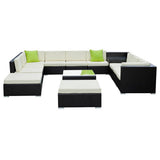 Gardeon 13 Piece Outdoor Wicker Sofa Set with Cover 11 Seater — Allure Home Collections