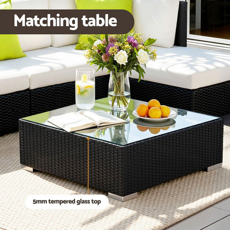 Gardeon 13 Piece Outdoor Wicker Sofa Set with Cover 11 Seater — Allure Home Collections