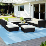 Gardeon 13 Piece Outdoor Wicker Sofa Set with Cover 11 Seater — Allure Home Collections