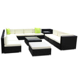 Gardeon 13 Piece Outdoor Wicker Sofa Set 11 Seater Lounge Setting — Allure Home Collections