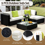 Gardeon 5 Piece Outdoor Wicker Sofa Set with Cover 4 Seater — Allure Home Collections