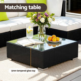 Gardeon 5 Piece Outdoor Wicker Sofa Set with Cover 4 Seater — Allure Home Collections