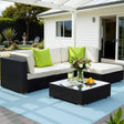 Gardeon 5 Piece Outdoor Wicker Sofa Set with Cover 4 Seater — Allure Home Collections