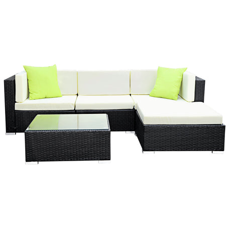 Gardeon 5 Piece Outdoor Wicker Sofa Set 4 Seater Lounge Setting — Allure Home Collections