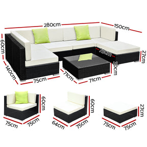 Dee Why 7 Piece Outdoor Lounge Set, view 2