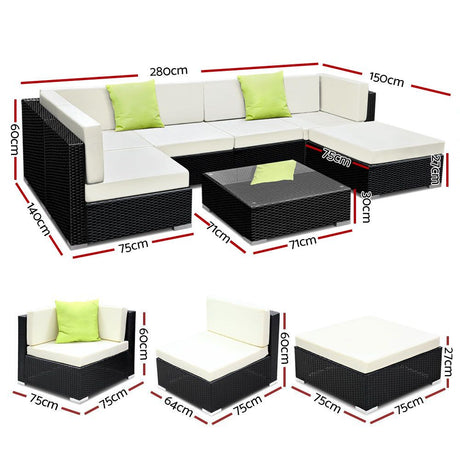 Dee Why 7 Piece Outdoor Lounge Set, view 3