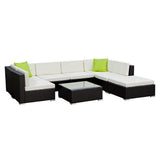 Gardeon 8 Piece Outdoor Wicker Sofa Set with Cover 7 Seater — Allure Home Collections
