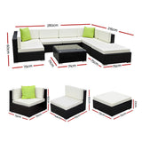 Gardeon 8 Piece Outdoor Wicker Sofa Set with Cover 7 Seater — Allure Home Collections
