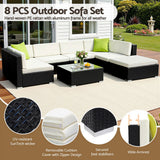 Gardeon 8 Piece Outdoor Wicker Sofa Set with Cover 7 Seater — Allure Home Collections