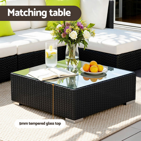 Gardeon 8 Piece Outdoor Wicker Sofa Set with Cover 7 Seater — Allure Home Collections
