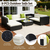 Gardeon 9 Piece Outdoor Wicker Sofa Set with Cover 7 Seater — Allure Home Collections