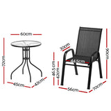 Wandina Bistro Set, 5 piece, Black