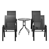 Wandina Bistro Set, 5 piece, Black