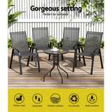 Wandina Bistro Set, 5 piece, Black