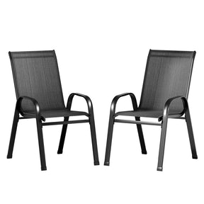 Cobargo Stackable Outdoor Chair Black 2pcs image 1