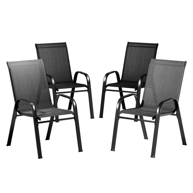 Cobargo Stackable Outdoor Chair Black 4pcs image 1