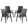 Gardeon 4 Piece Stackable Outdoor Dining Chairs White Grey or Black — Allure Home Collections