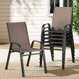 Durras Stackable Dining Chair, Brown 6pcs