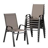 Durras Stackable Dining Chair, Brown 6pcs
