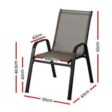 Durras Stackable Dining Chair, Brown 6pcs