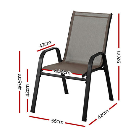 Durras Stackable Dining Chair, Brown 6pcs