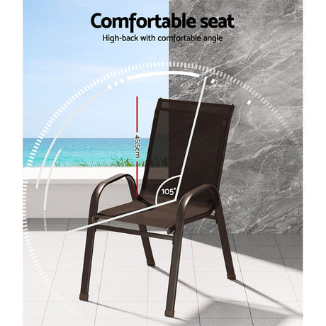 Gardeon Stackable Outdoor Dining Chairs Set