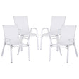 Gardeon 4 Piece Stackable Outdoor Dining Chairs White Grey or Black — Allure Home Collections