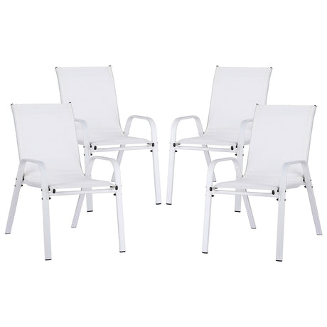 Gardeon 4 Piece Stackable Outdoor Dining Chairs White Grey or Black — Allure Home Collections