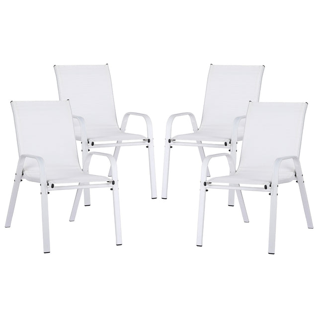 Gardeon 4 Piece Stackable Outdoor Dining Chairs White Grey or Black — Allure Home Collections