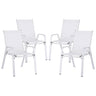 Gardeon 4 Piece Stackable Outdoor Dining Chairs White Grey or Black — Allure Home Collections