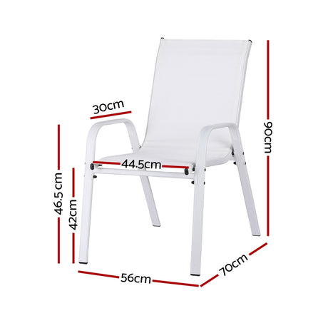 Gardeon 4 Piece Stackable Outdoor Dining Chairs White Grey or Black — Allure Home Collections