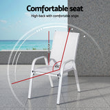 Gardeon 4 Piece Stackable Outdoor Dining Chairs White Grey or Black — Allure Home Collections