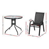 Gardeon Outdoor Dining Set Black Table and Stackable Chairs Indoor and Outdoor — Allure Home Collections