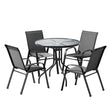 Gardeon Outdoor Dining Set Modern Table and Four Stackable Chairs Indoor and Outdoor — Allure Home Collections