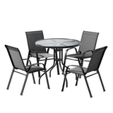 Gardeon Outdoor Dining Set Modern Table and Four Stackable Chairs Indoor and Outdoor — Allure Home Collections