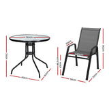 Gardeon Outdoor Dining Set Modern Table and Four Stackable Chairs Indoor and Outdoor — Allure Home Collections