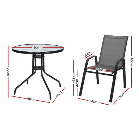 Gardeon Outdoor Dining Set Modern Table and Four Stackable Chairs Indoor and Outdoor — Allure Home Collections