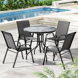 Gardeon Outdoor Dining Set Modern Table and Four Stackable Chairs Indoor and Outdoor — Allure Home Collections