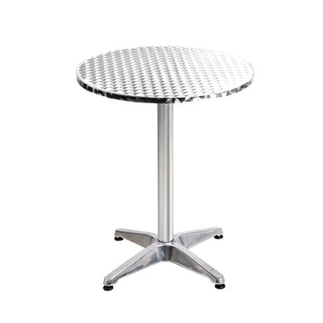 Moana Adjustable Round Outdoor Bar Table, Silver Set of 2